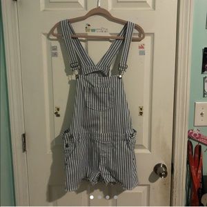 Forever21 Striped Overalls